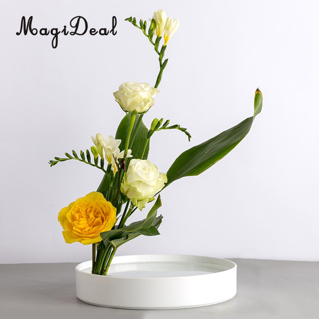 MagiDeal Japanese Ikebana Vase Rustic Style Round Shape - Art Flower Arrangment Tool	