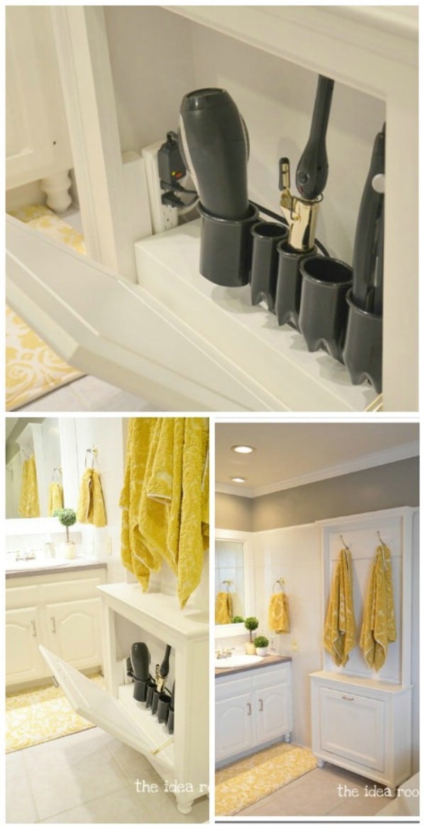 Hair Tool Storage Cabinet - 30 Brilliant Bathroom Organization and Storage DIY Solutions