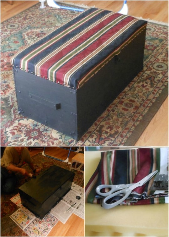 Repurposed Army Footlocker Ottoman