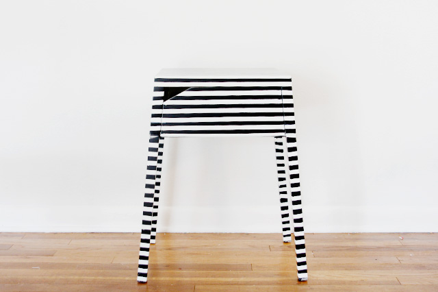 8 striped end table hack