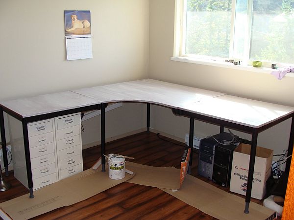 Pottery Barn inspired desk transformation