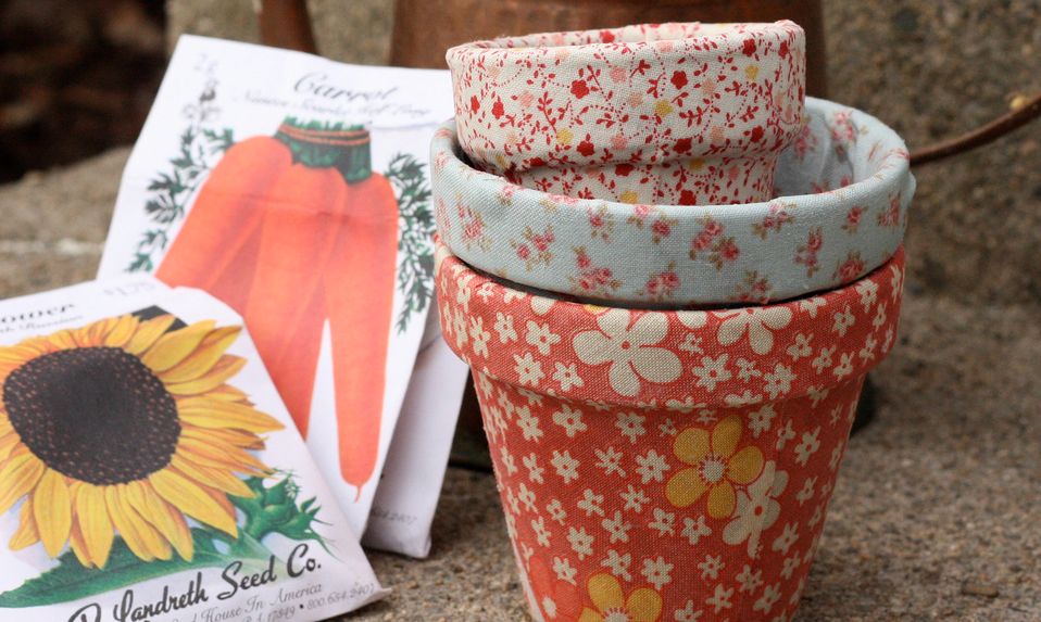 Wrapp the terracotta pots with fabric