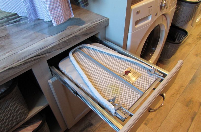 Drawer ironing board - pull and fold