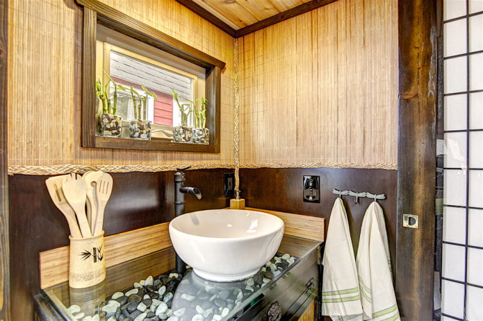 бамбуковая отделка ванной