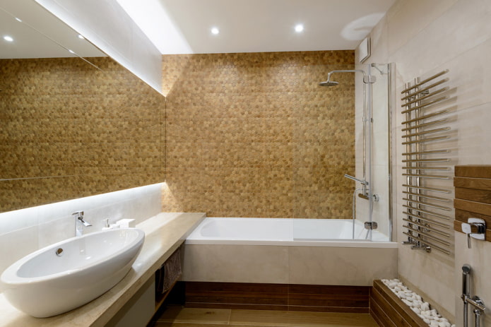 Дизайн ванной комнаты с мозаикой и плиткой