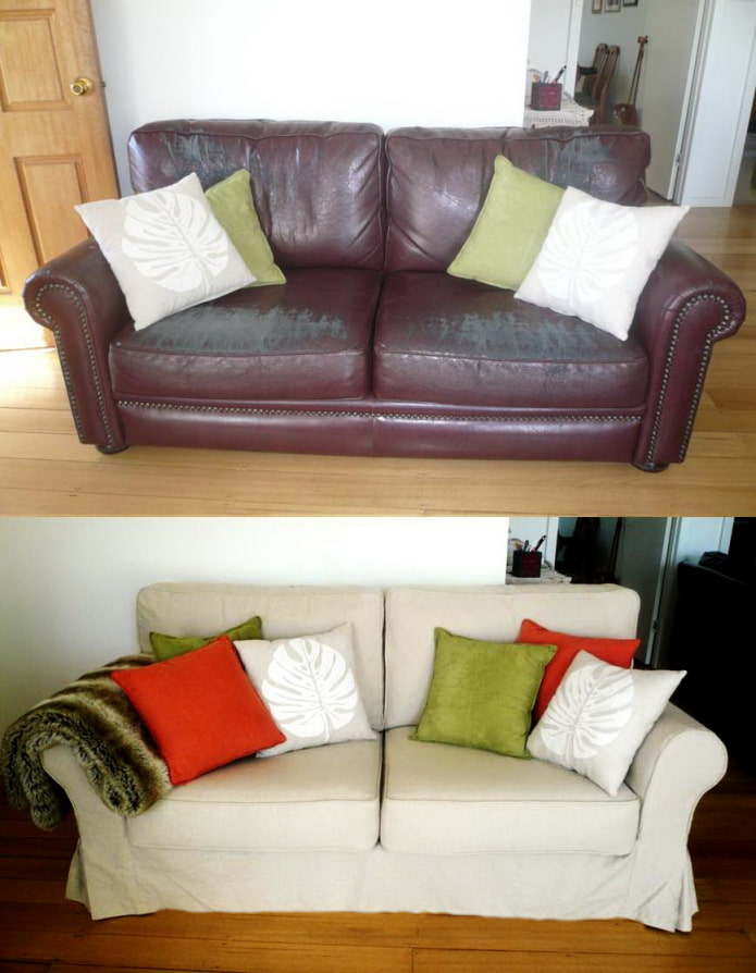 Перекрашенная мебель до и после