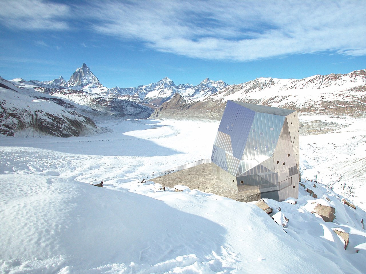 Необычный дом Monte Rosa Hut в Швейцарии