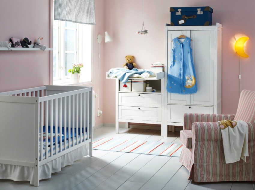 Оформление комнаты для новорожденного в розовых тонах