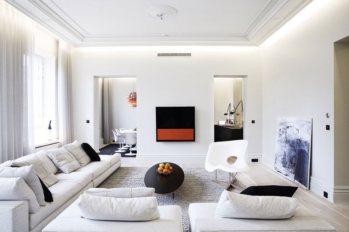 белый интерьер квартиры фото декора