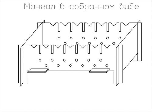 Мангал разборный без крепежа