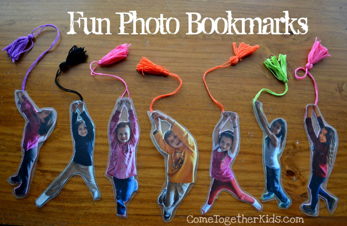 A personalised set of fun photo bookmarks - photo gifts - http://www.cometogetherkids.com/2012/03/fun-photo-bookmarks.html