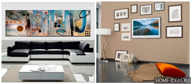 Как развесить картины в квартире?