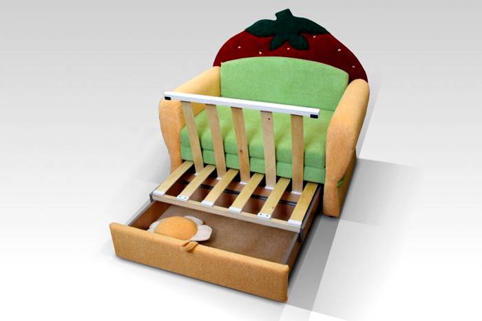 Детское кресло-кровать с выдвижным ящиком
