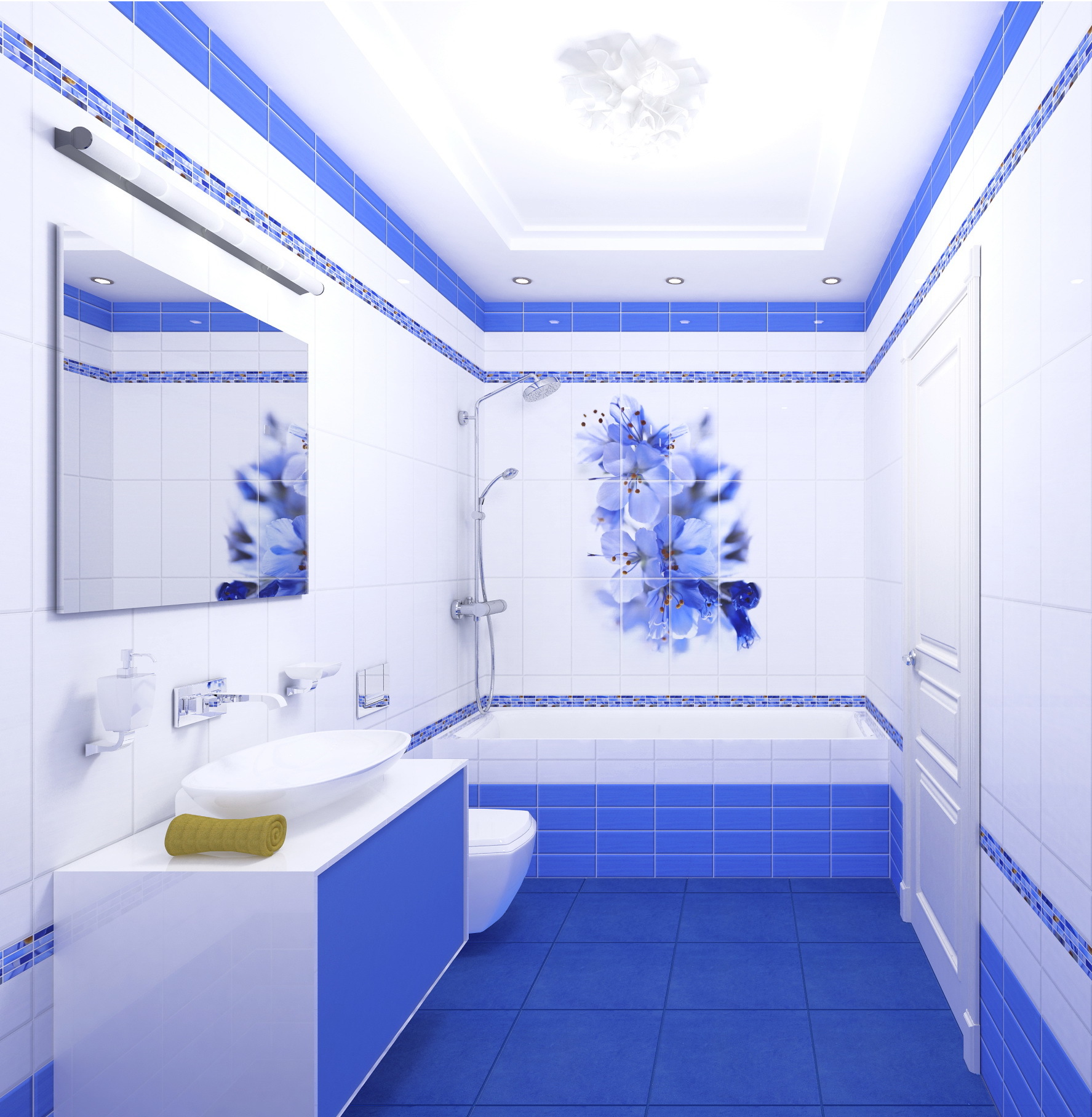 Дизайн в ванной комнате панелями пвх