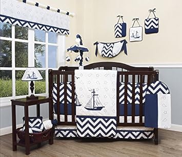 GEENNY Baby Nautical Explorer 13 Piece Nursery Crib Bedding Set