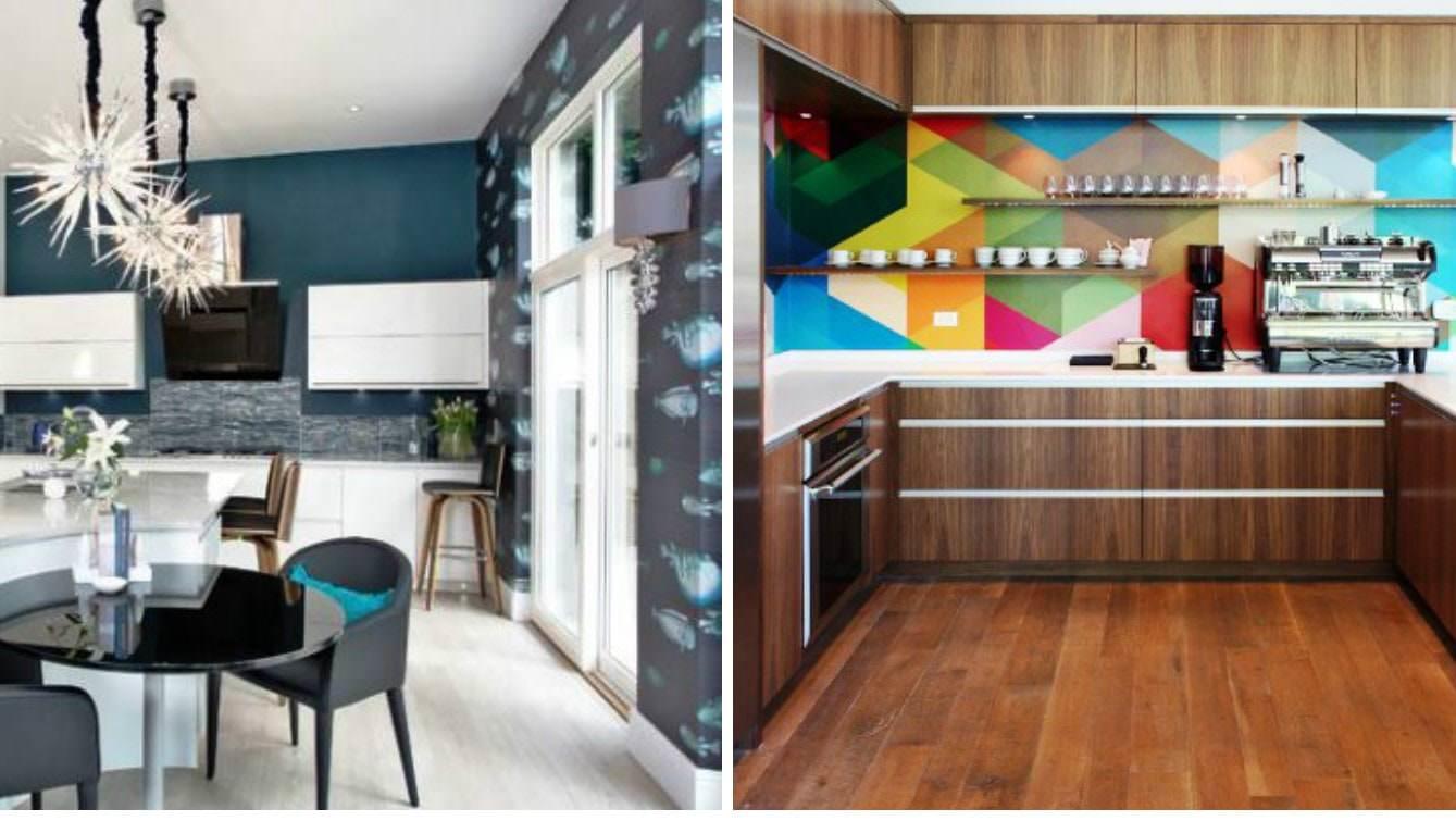 Правильно подобранные обои могут визуально расширить пространство на кухне
