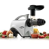 Omega NC800HDS Juicer Extractor and Nutrition Center Creates Fruit Vegetable and Wheatgrass Juice Quiet Motor Slow Masticating Dual-Stage Extraction with Adjustable Settings, 150-Watt, Silver