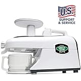 Tribest GSE-5000 Greenstar Elite Cold Press Complete Masticating Juicer, Juice Extractor with Jumbo Twin Gears, White