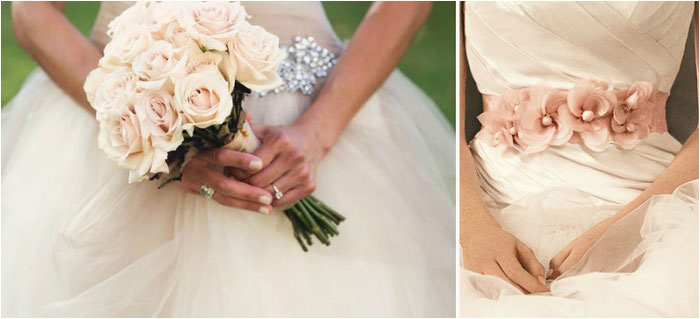 Свадебный букет под платье цвета айвори
