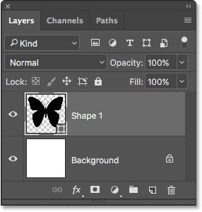 The shape appears on a Shape layer in the Layers panel.
