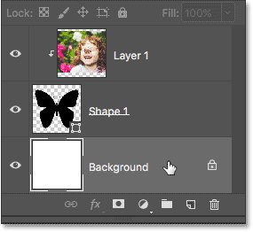 Selecting the Background layer in the Layers panel.