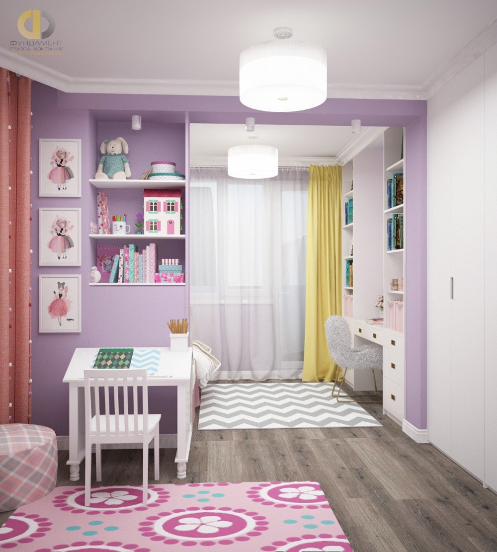 Интерьер комнаты для девушки студентки в современном стиле