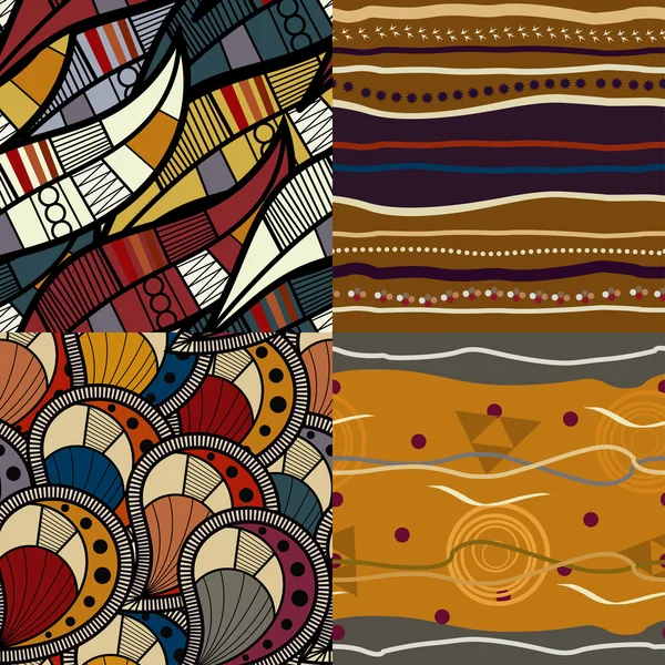 Set of African seamless patterns Royalty Free Stock Vectors