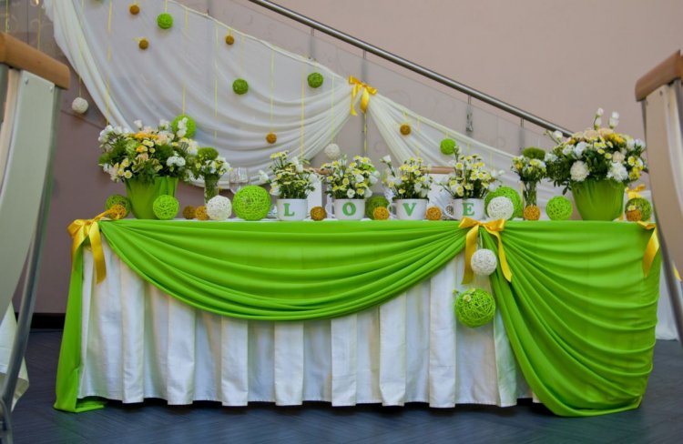 Оформление свадьбы в зеленом цвете