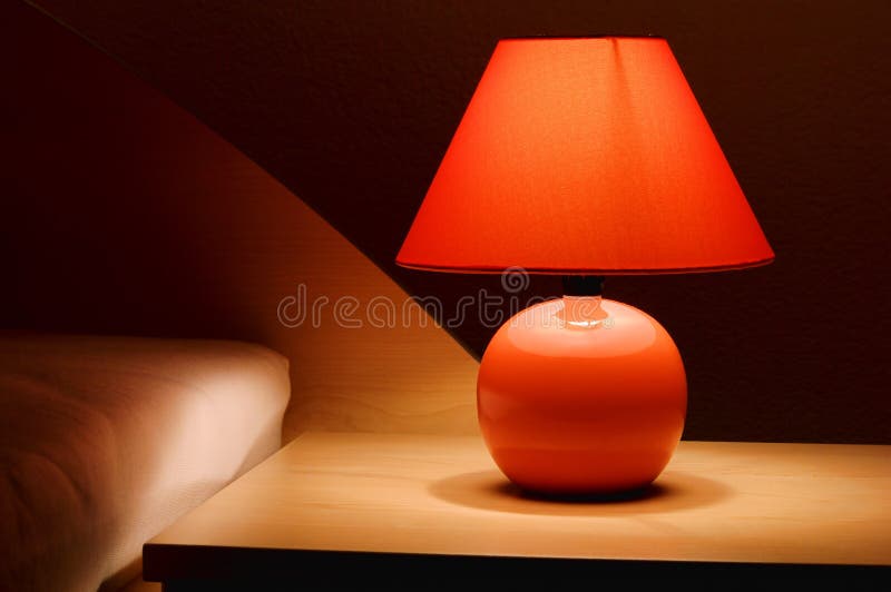 Bedside lamp stock photo