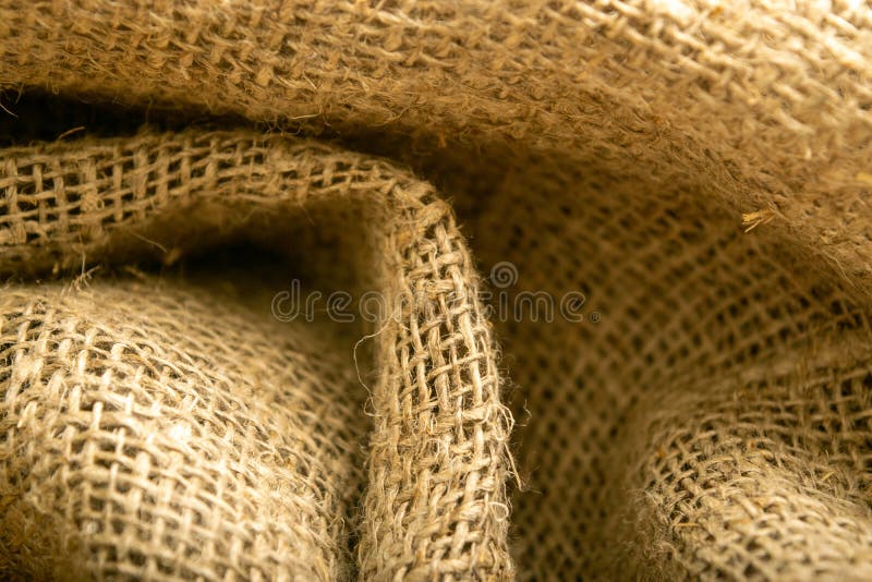 Burlap with a rough texture. Surface texture. Close up.  stock image