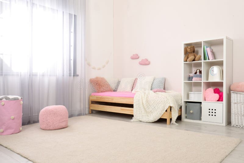 Child room with modern furniture. Idea for interior decor royalty free stock image