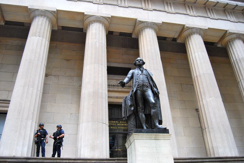 Federal Hall National Memorial on Wall Street, NYC. Federal Hall National Memorial on Wall Street in New York City, USA stock photography