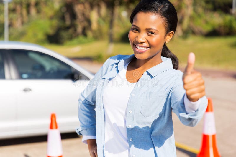 Girl driving school stock images