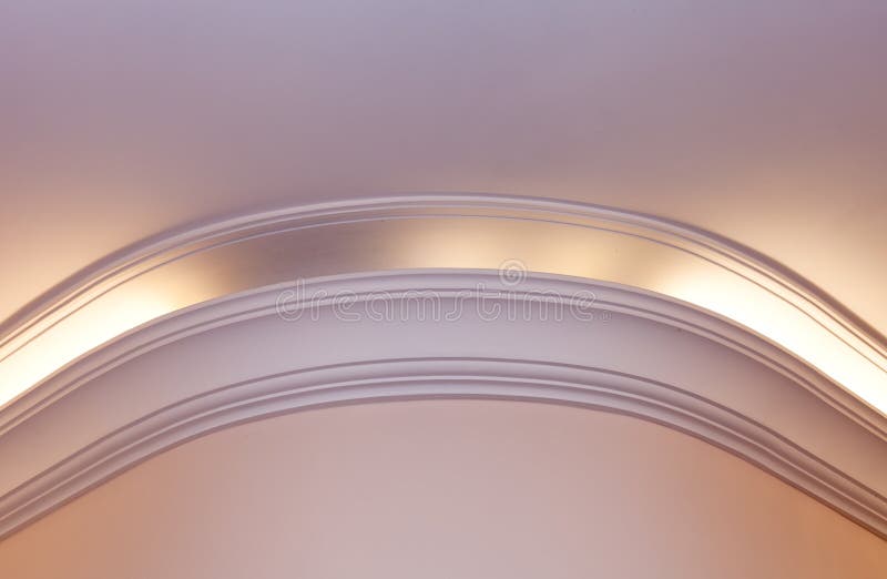 Illuminated cornice, bright interior background. Illuminated cornice, bright and clear interior background royalty free stock images
