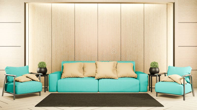 Room Interior scene mock up with sofa and decoration on room minimalism. 3D rendering. Interior scene mock up with sofa and decoration on room minimalism. 3D vector illustration