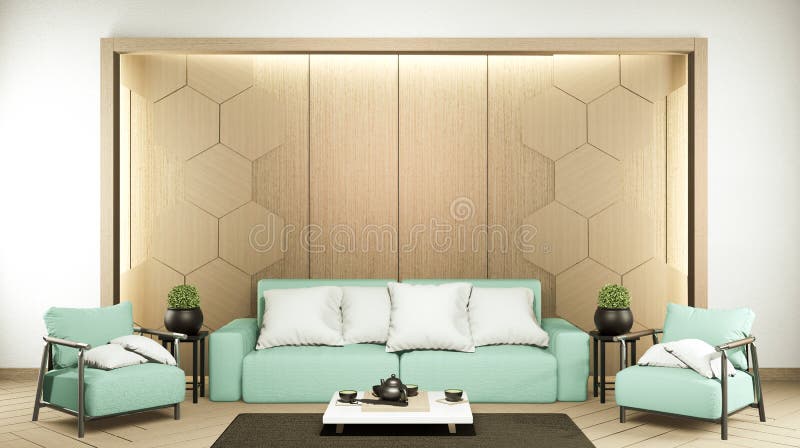 Interior scene mock up with sofa and decoration on room minimalism. 3D rendering. Room Interior scene mock up with sofa and decoration on room minimalism. 3D vector illustration