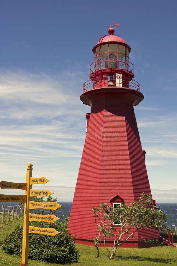 La Martre de Gaspé Lighthouse in Quebec. In Canada royalty free stock images
