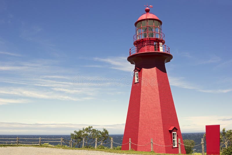 La Martre de Gaspé Lighthouse in Quebec. In Canada stock images