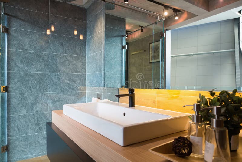 loft style bathroom royalty free stock photography