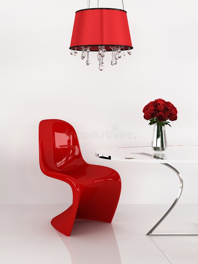 Modern chair in minimalism interior. Furniture. Loft. 3D Render stock photo