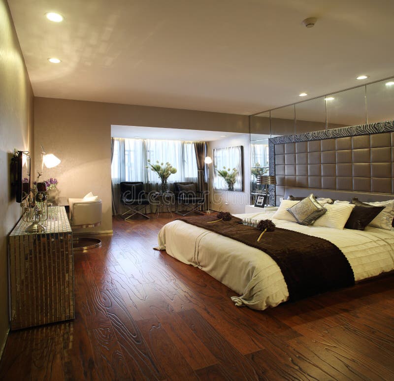 Modern interior design - Bedroom stock images