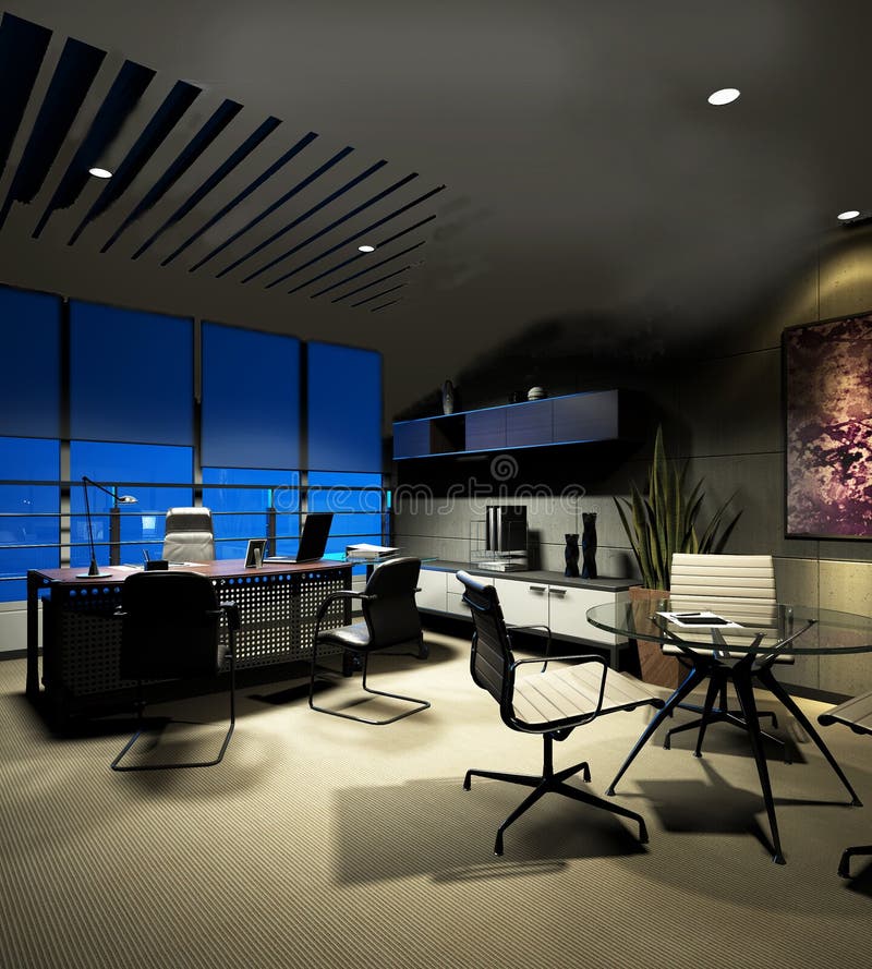 Modern office interior royalty free illustration