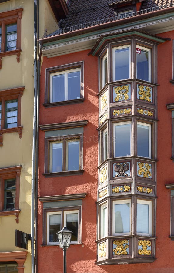 Old wooden bay-window, Rottweil, Germany royalty free stock photography