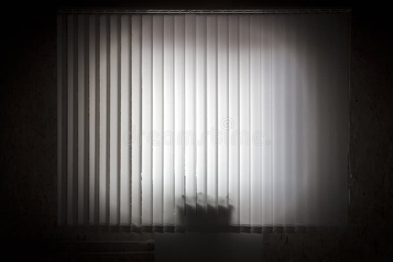 Window with vertical blinds. Window with white vertical blinds close-up royalty free stock photos