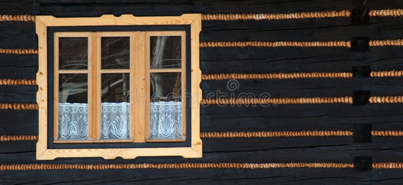 Wooden window #01. Photo of some wooden window from south of Poland royalty free stock image