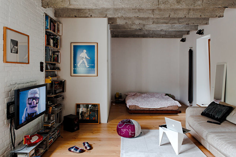 Уютный «книжный» лофт - Зонирование однокомнатной квартиры