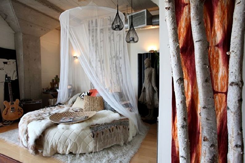 Круглая кровать в спальню в разных стилях - Скандинавский стиль