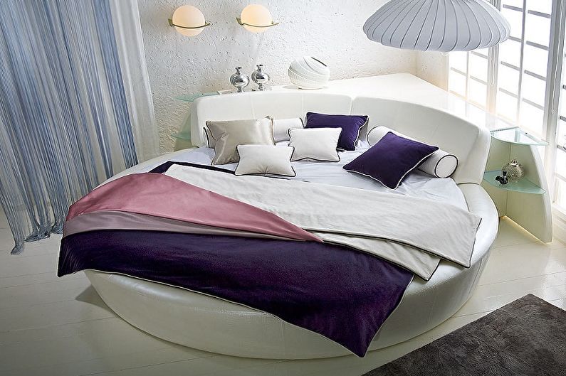 Круглая кровать в спальне: 80 фото и идей