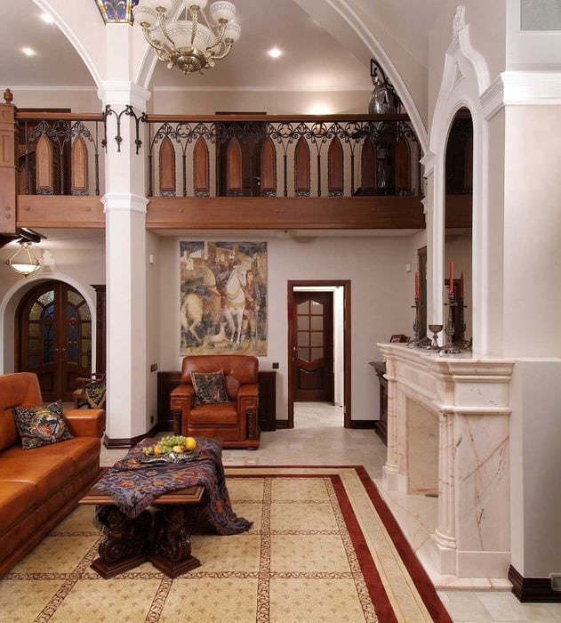яркий дизайн комнаты в готическом стиле