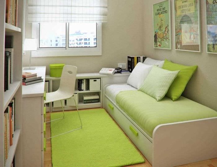 вариант красивого стиля маленькой комнаты в общежитии